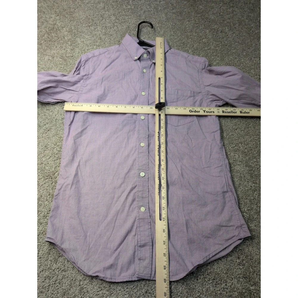 Banana Republic Mens Slim Fit Purple Gingham Button Down Shirt Small Long Sleeve